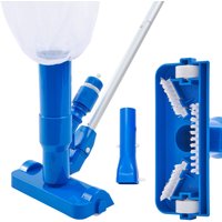 Aspirador Manual de Piscinas Caudal de Agua Más a 73L/min Anchura del Aspirador de 14cm Kit de Mantenimiento de Piscinas Portátil 3 Cepillos de Mango