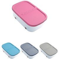 Jardin202 - Cajas de Almacenaje Transparente – Cajas Organizadoras de Plástico con Tapa y Ruedas
