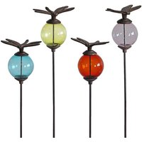Juego de 4 estacas con bolas de colores Libélulas