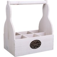 Wanderlust Deco - Cesta Macetero de medera blanca 26x17,5x10/30