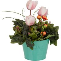 Wanderlust Deco - Maceta con flor artificial 18x18x37