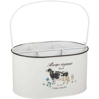 Wanderlust Deco - Cubo de metal blanco 25x17,5x13/18