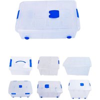 JARDIN202 - Cajas de Almacenaje Transparentes – Cajas Organizadoras de Plástico con Tapa Pack 6 uds (36L)