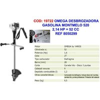 Yaros - desbrozadora gasolina 52CC motor 2T 'montmelo 520' - (8050014) 8050299