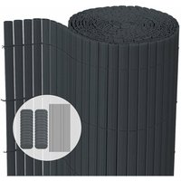VOUNOT Cañizo PVC Doble Cara 90x500cm con Puente Reforzado, Estera PVC Valla Privacidad, Color Gris