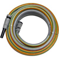 Manguera tricotaqua, uso doméstico, 19 mm x 15 m, resistente, con boquilla de riego, pvc, libre de tóxicos gris - keroppa
