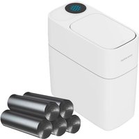 Papelera cubo de basura con Diseño de Adsorción Automática 10incluye 120 bolsas de basura - Blanco