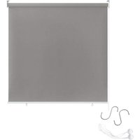 Aufun - Estor exterior enrollable para balcón 140 x 140 cm, protección contra los rayos uv, con función térmica reflectante para ventanas y puertas,