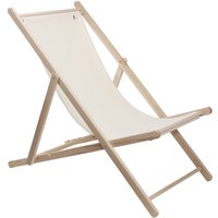 Scalpers - Hamaca de madera de haya plegable sin brazos estructura sin barniz lona color crudo Crudo