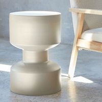 Sweeek - Mesa auxiliar, mesita de noche, mesita de noche de metal, crema, Aya, Ø30 x h 47cm - Crema