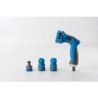 O'sun - Riegue y pistola de limpieza - 8 chorros - Kit completo con accesorios de agua suaves Ergonómico y versátil Negro y azul TrendyFlair