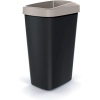 Keden - Cubo de reciclaje 45L plástico con práctica tapa abierta - Marrón