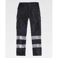 Workteam - Pantalón industrial con cintas reflectantes segmentadas Combi C2717 s Negro - Negro