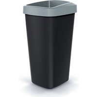 Keden - Cubo de reciclaje 25L plástico con práctica tapa abierta - Gris