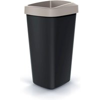 Keden - Cubo de reciclaje 25L plástico con práctica tapa abierta - Marrón