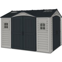 Duramax - caseta jardín - APEX PRO PLUS 10.5 x 8 - PVC - color gris claro/oscuro