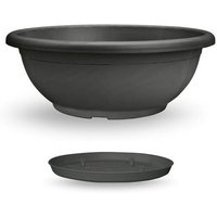 Veca - Cuenco Naxos con platillo entrelazado Antracite - 30 cm - Antracite