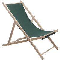 Scalpers - Hamaca de madera de haya plegable sin brazos estructura sin barniz lona color verde oscuro Verde oscuro