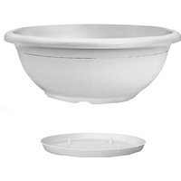 Veca - Cuenco Naxos con platillo entrelazado Bianco - 40 cm - Bianco