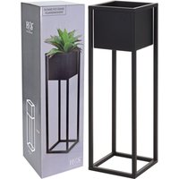H&s Collection - Macetero sobre soporte de metal negro 70 cm Negro
