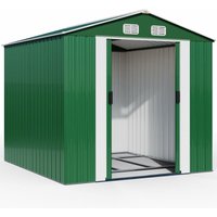 Gardebruk - xxxl Cobertizo de Jardín metálico 14,7m³ Verde 312x257x177,5cm Caseta Utensilios de Jardín con Puerta Corrediza