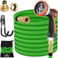 Gardebruk - Manguera de Jardín Flexible Núcleo de Látex 3 Capas Adaptador 1/2 3/4 Manguera de Agua Exterior grün - 15m (de) - grün - 15m (de)