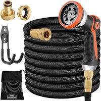 Gardebruk - Manguera de Jardín Flexible Núcleo de Látex 3 Capas Adaptador 1/2 3/4 Manguera de Agua Exterior schwarz - 15m (de) - schwarz - 15m (de)