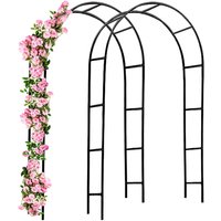 Gardebruk - Arco de Rosas y Columnas para Plantas Trepadoras Decoración Jardín Soporte Enrejado Estructura de Metal con Puerta 2x rose arch (en)