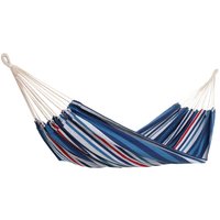 Detex Hamaca de algodón carga máx de 300kg 2 personas 320x150cm para jardín terraza camping exterior - color a elegir Azul