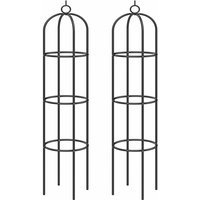 Gardebruk - Arco de Rosas y Columnas para Plantas Trepadoras Decoración Jardín Soporte Enrejado Estructura de Metal con Puerta 2x rose column (en)
