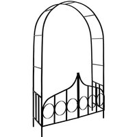 Gardebruk Arco de Rosas y Columnas para Plantas Trepadoras Decoración Jardín Soporte Enrejado Estructura de Metal con Puerta 1x rose arch with gate