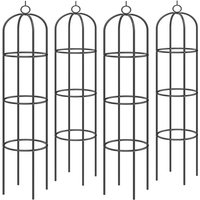 Gardebruk - Arco de Rosas y Columnas para Plantas Trepadoras Decoración Jardín Soporte Enrejado Estructura de Metal con Puerta 4x rose column (en)