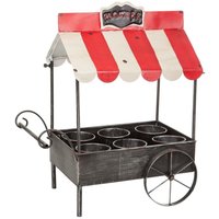 Wanderlust Deco - Carrito macetero de metal 43,5x27x52,5