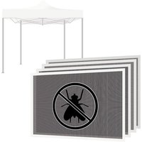 Frankystar - Juego de 4 mosquiteras para cenador de jardín 3x3 m juego de 4 mosquiteras con velcro. 300X300X200H cm Negro