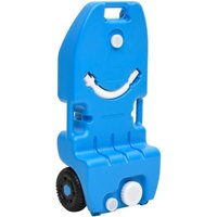Depósito de agua con ruedas para camping azul 25 L