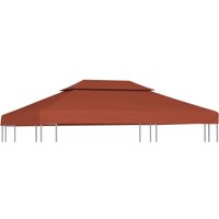 Toldo de cenador 2 niveles terracota 310 g/m² 4x3 m