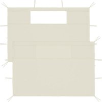 Paredes laterales de cenador con ventanas 2 unidades crema