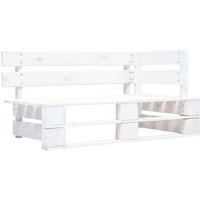 Banco esquinero de palés para jardín madera blanco