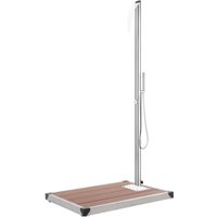 Ducha de jardín con base marrón 225 cm acero inoxidable