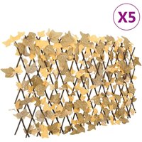 Enrejado expansible de arce artificial naranja 5 uds 180x60 cm
