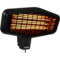 Vonroc - Calefactor Amiata 2200W - Elemento de cuarzo - 3 niveles de calor - Para montaje en pared