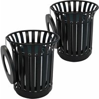 Lote de 2 cubos de basura exteriores de acero - 31L