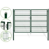 Casanoov - Puerta batiente de malla metálica 3m razo 300B200 Verde
