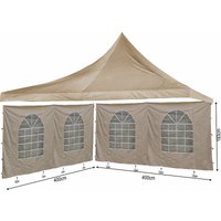 SET techo de recambio 4x4m y 2 paredes laterales 400x193cm para lounge pavilion Sahara Beige