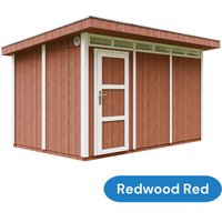 Caseta para jardín paneles a base de madera lp SmartSide 8,7 m² con suelo y baldosas bituminosas- Cobertizo exterior L161xA294xA239 cm- Casetas para