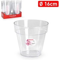 Plasticforte - maceta transparente plastico 16 cm
