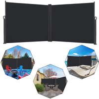 Celosías y paneles de ocultación Toldo extensible de doble cara, protección solar para balcón, terraza (200x600 cm, antracita) Hengmei
