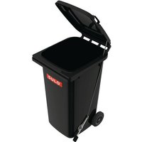 Papelera grande 120l hdpe gris, móvil con pedal Sulo