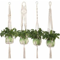 Minkurow - Colgador De Macramé Para Plantas, Cesta Colgante, Cuerda De Algodón, Soporte Para Plantas, Maceta Colgante, Maceta, Cesta, Cuerda Colgante