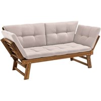 Relaxante sofá de jardín de madera de acacia en color crema